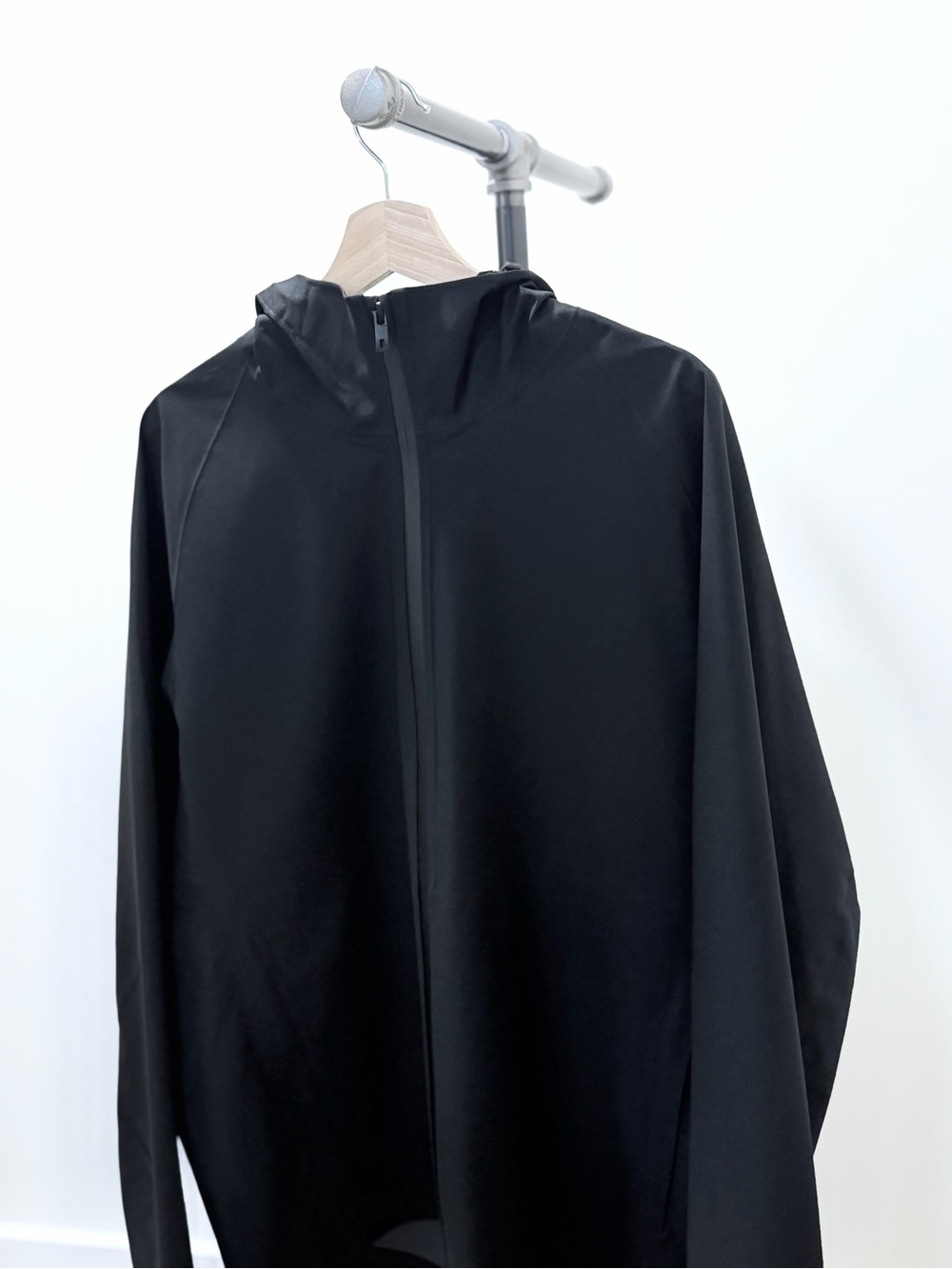 Black Hooded Zip Jacket